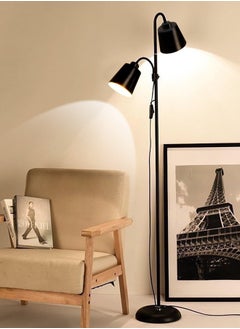 APEX LED Floor Lamp with Double Lights, Vertical Ground Lamp With Adjustable Reading Light, Standing Light for Living Room, Bedroom, Office (Black)  - Image 2