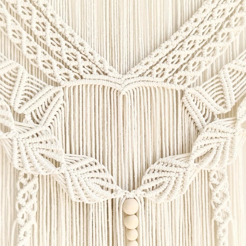 Achart Macrame Wall Hanging Large- Boho Wall Decor- large wall art- Wall Decor Living Room- Macrame Tapestry Boho Decor for Bedroom (Leaf &Wood Bead) - Image 3