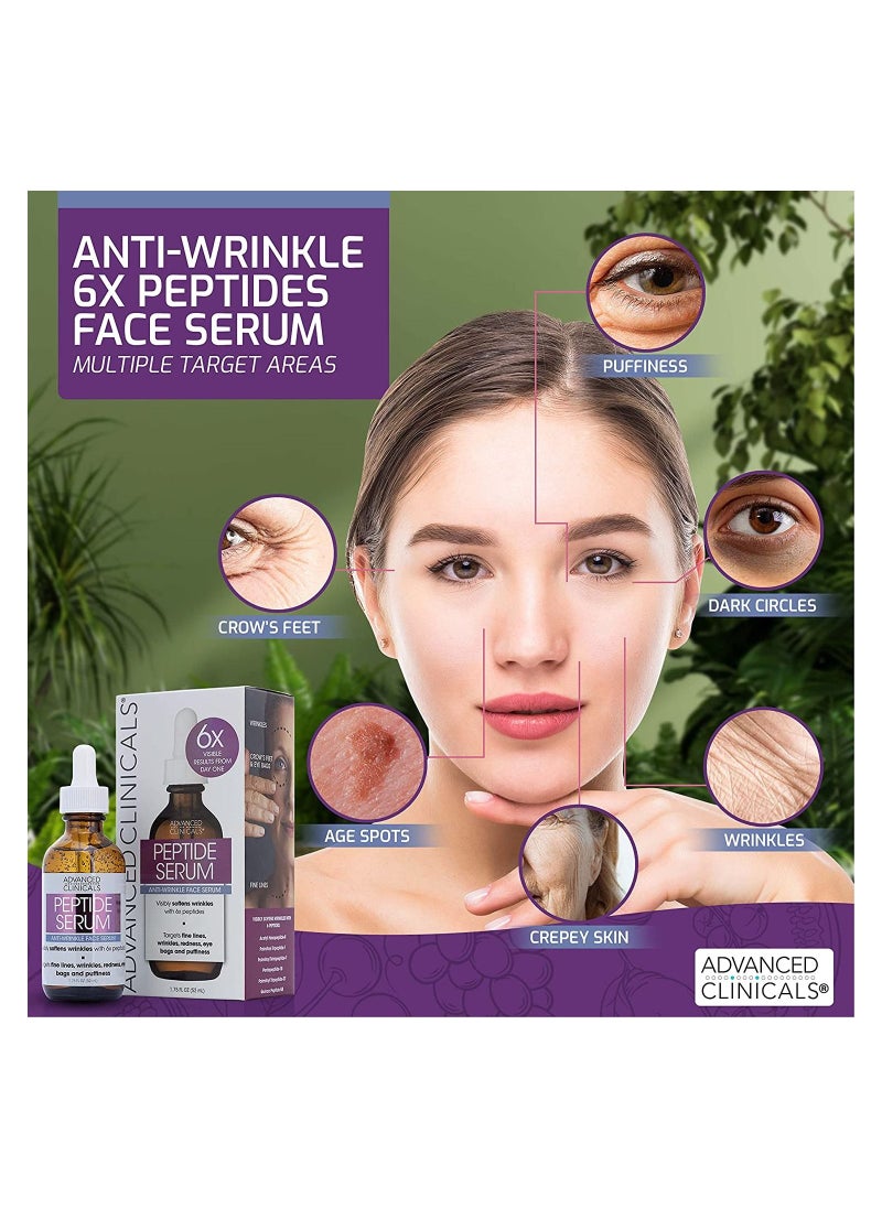 Advanced Clinicals - Peptide Serum Anti-Wrinkle Face Serum 52 ml - Image 1