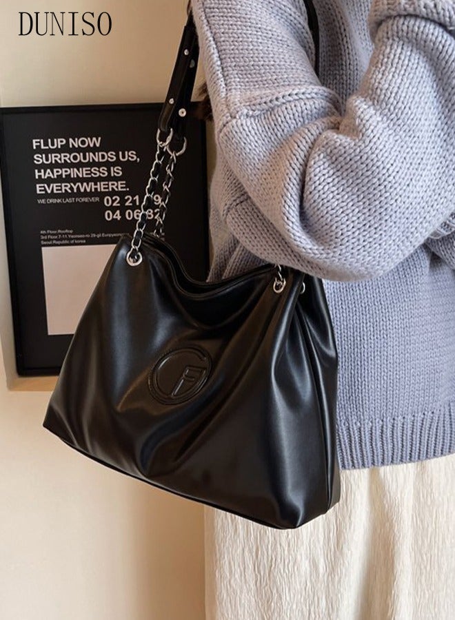 DUNISO Women's Shoulder Tote Bag Faux Leather Handbag for Women Large Capacity Messenger Fashionable Travel Crossbody Bag for Ladies Girls College Students - Image 5