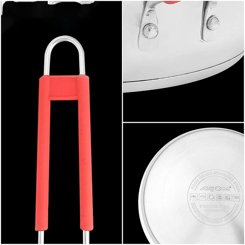 IDEAL PRIME Heavy Duty Stainless Steel Saucepan Induction Bottom with Cheese Grater Combo Steel Milk Pan Tea Pan Taplei Patila Kisni Cookware Pack of 2 - Image 5