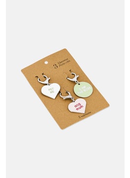 Muy Mucho Pack of 3 Graphic Print Keychains, Multicolor  - Image 2