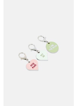 Muy Mucho Pack of 3 Graphic Print Keychains, Multicolor  - Image 3