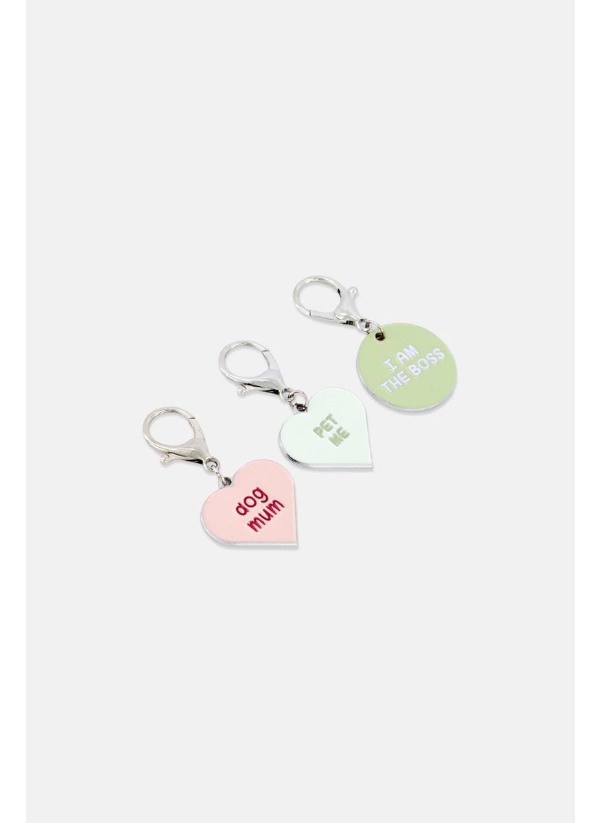 Muy Mucho Pack of 3 Graphic Print Keychains, Multicolor  - Image 3
