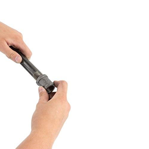 PIPE DECOR PIPE DÉCOR 1/2” x 12” Malleable Cast Iron Pipe Nipple, Pre Cut Connectors, Industrial Steel Grey Fits Standard Half Inch Black Threaded Pipes Nipples and Fittings, Build Vintage DIY Furniture, 6 Pack - Image 5