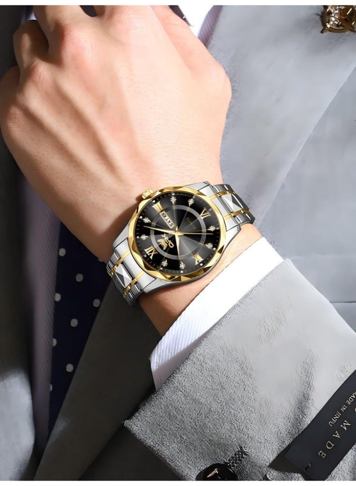 OPK Watch for Men Stainless Steel Waterproof Luminous Date Analog Quartz Wrist Watch Business Fashion Casual Men Watches - Image 2
