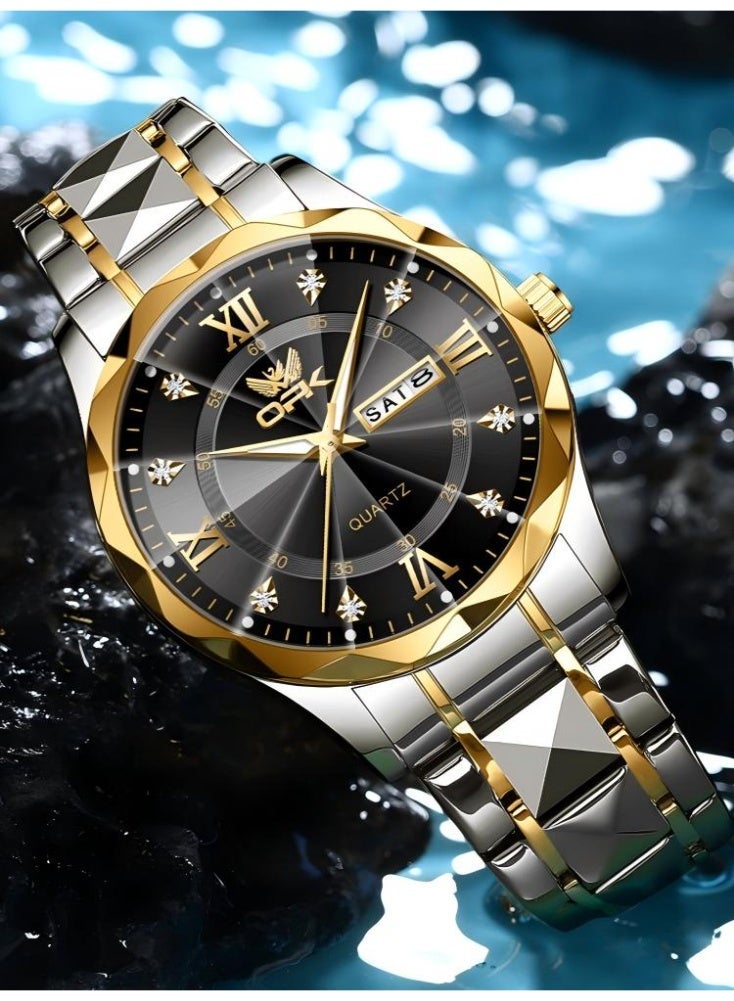 OPK Watch for Men Stainless Steel Waterproof Luminous Date Analog Quartz Wrist Watch Business Fashion Casual Men Watches - Image 3