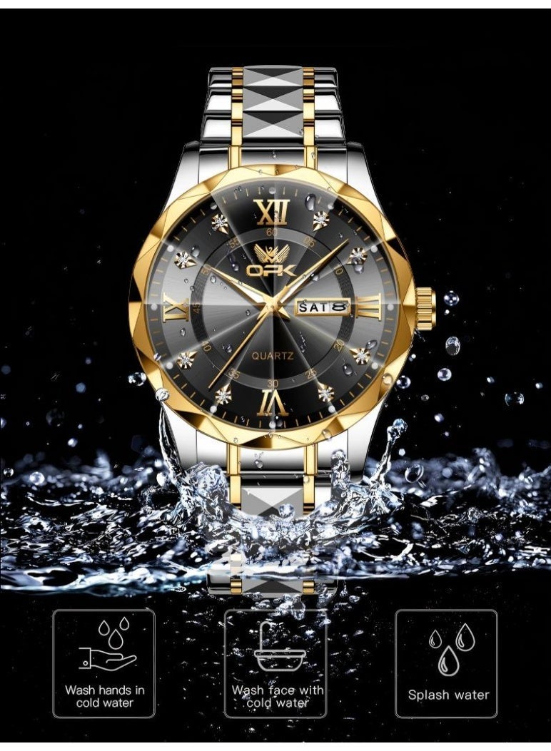 OPK Watch for Men Stainless Steel Waterproof Luminous Date Analog Quartz Wrist Watch Business Fashion Casual Men Watches - Image 5