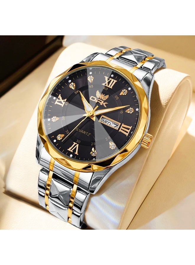 OPK Watch for Men Stainless Steel Waterproof Luminous Date Analog Quartz Wrist Watch Business Fashion Casual Men Watches - Image 1