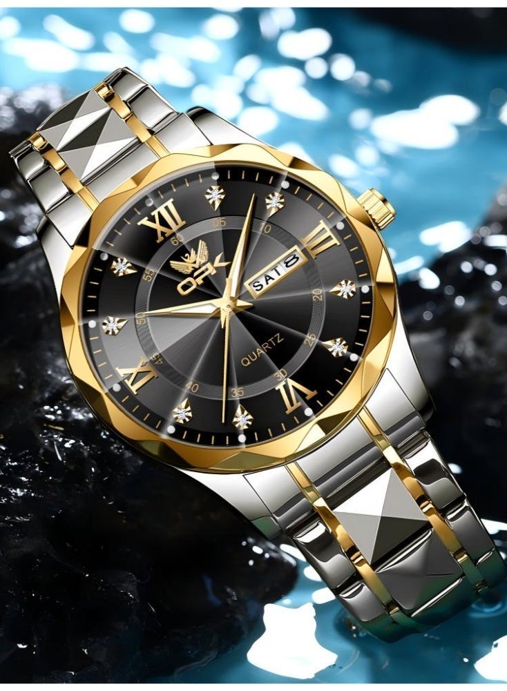 OPK Watch for Men Stainless Steel Waterproof Luminous Date Analog Quartz Wrist Watch Business Fashion Casual Men Watches - Image 4