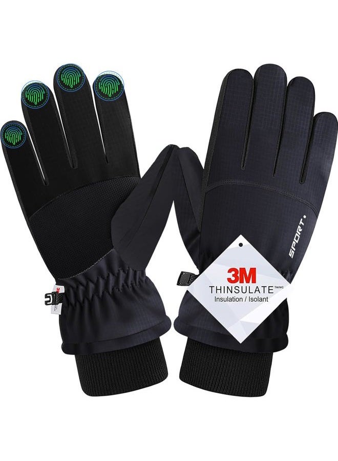 Xeitive Winter Gloves Touchscreen Gloves Cold Weather Windproof Gloves Warm Thermal Gloves for Running Cycling Outdoor Activities for Men and Women - Image 1