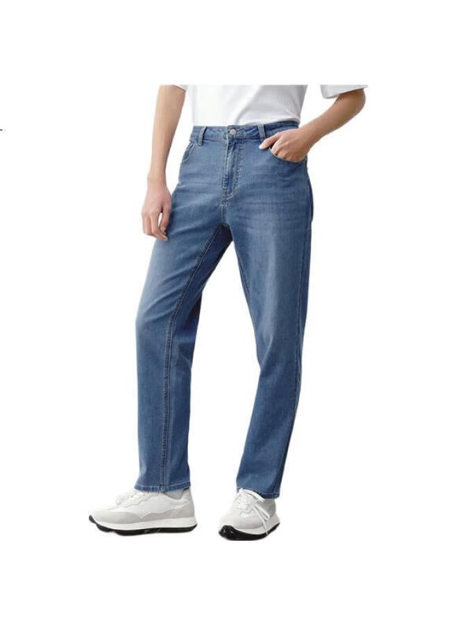 JD.com Jingzao Men'S Classic Water Wash Straight Business Jeans Men'S Jeans Deep Blue 31 - Image 3