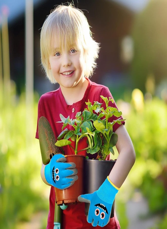 Joottuan 3 Pairs Kids Gardening Gloves Children Yard Work Gloves Soft Rubber Coated Garden Gloves for Toddlers Girls Boys - Image 5