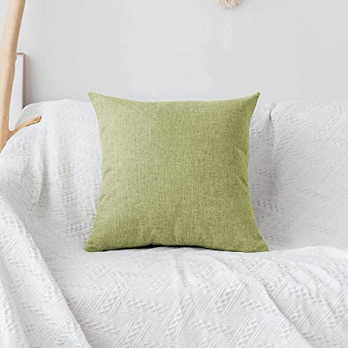 Khooti Decorative Jute Square Cushion Cover Throw pillow cover for Living Room Couch Diwan single seater Sofa , Modern BOHO Medium 16 x 16 Inches / 40 x 40 cm (Colour - Apple Green)(Set of 2 pieces) - Image 2