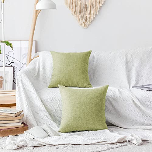 Khooti Decorative Jute Square Cushion Cover Throw pillow cover for Living Room Couch Diwan single seater Sofa , Modern BOHO Medium 16 x 16 Inches / 40 x 40 cm (Colour - Apple Green)(Set of 2 pieces) - Image 5