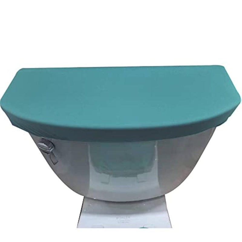 Madeals Velvet Toilet Tank Lid Cover Fabric Cover for A Lid Toilet Tank Teal - Image 4