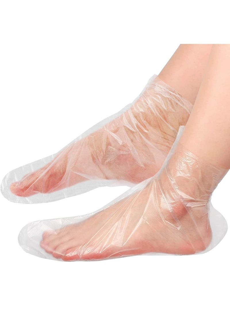 KETAR 200 Pcs Plastic Foot Covers for Feet - Foot Moisturizing Socks Plastic Socks for Moisturizing Feet Foot Gloves for Moisturizing Paraffin Wax Bags for Feet - Disposable Foot Covers Pedicure Socks - Image 1