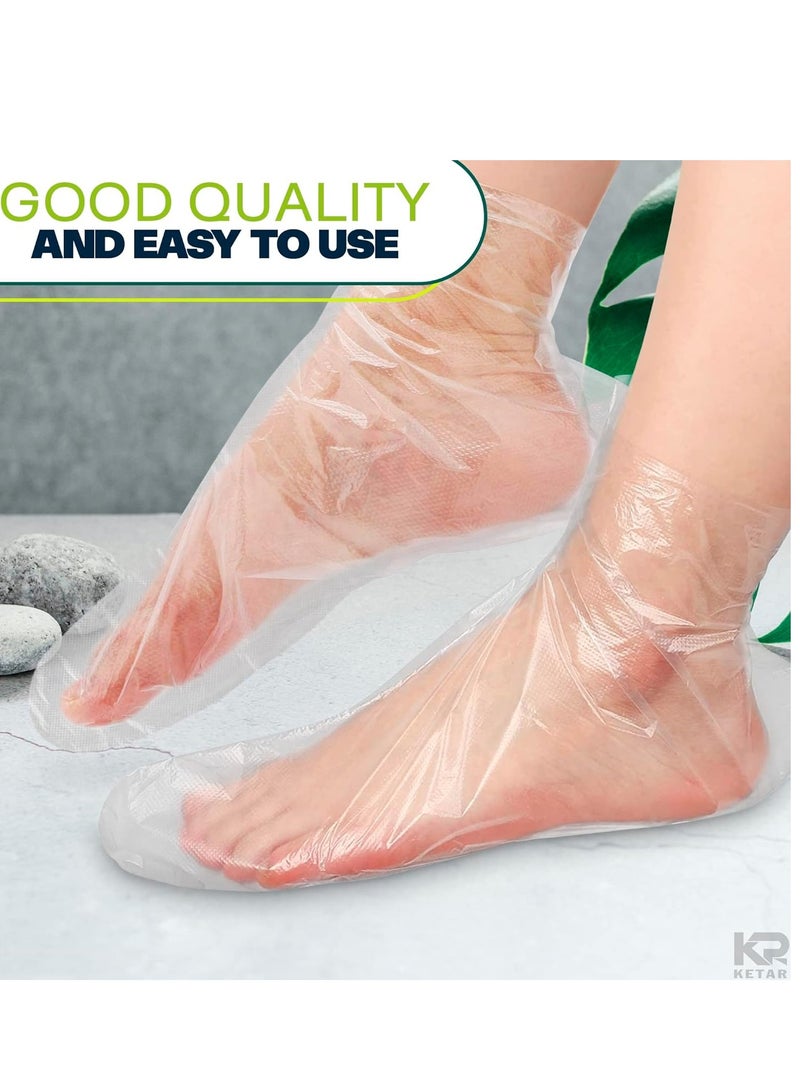 KETAR 200 Pcs Plastic Foot Covers for Feet - Foot Moisturizing Socks Plastic Socks for Moisturizing Feet Foot Gloves for Moisturizing Paraffin Wax Bags for Feet - Disposable Foot Covers Pedicure Socks - Image 2