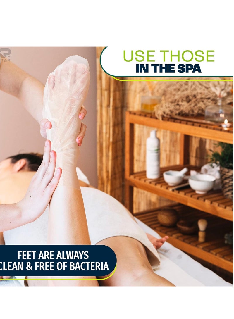 KETAR 200 Pcs Plastic Foot Covers for Feet - Foot Moisturizing Socks Plastic Socks for Moisturizing Feet Foot Gloves for Moisturizing Paraffin Wax Bags for Feet - Disposable Foot Covers Pedicure Socks - Image 4