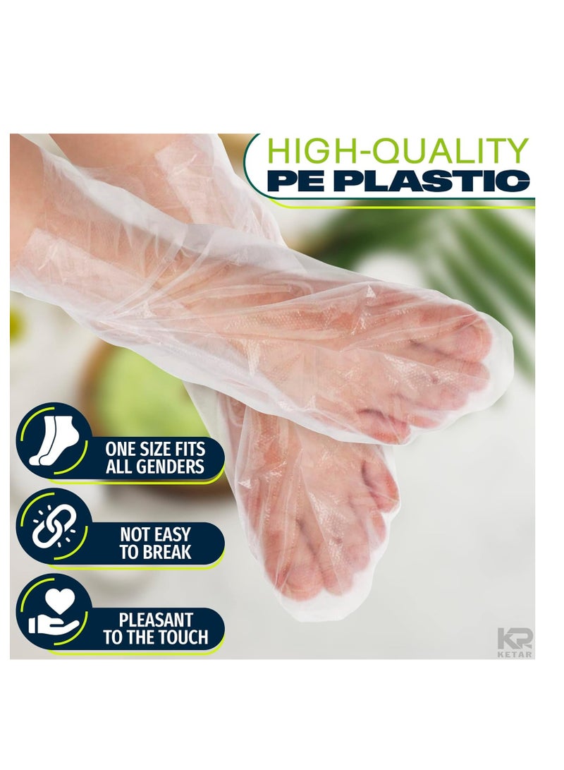 KETAR 200 Pcs Plastic Foot Covers for Feet - Foot Moisturizing Socks Plastic Socks for Moisturizing Feet Foot Gloves for Moisturizing Paraffin Wax Bags for Feet - Disposable Foot Covers Pedicure Socks - Image 5