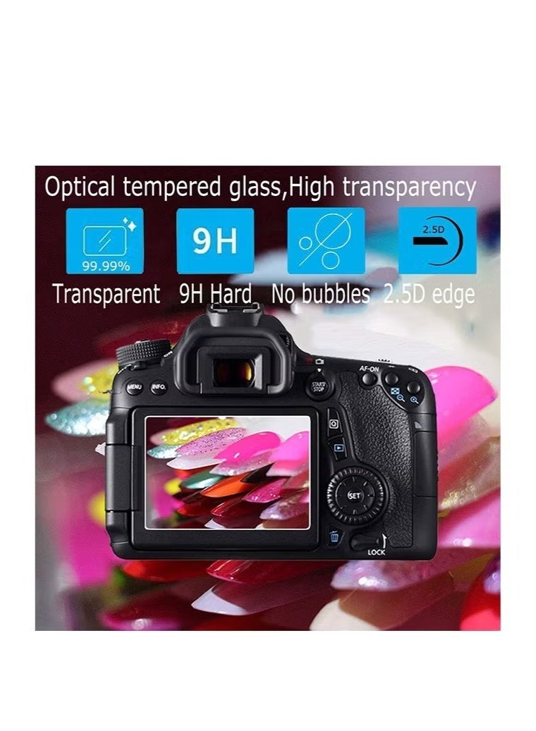 واقي شاشة مكون من قطعتين متوافق مع كاميرا كانون باور شوت SX740 HS وSX730 HS الرقمية، غطاء حماية من الزجاج المقوى المقاوم للخدش - Image 2