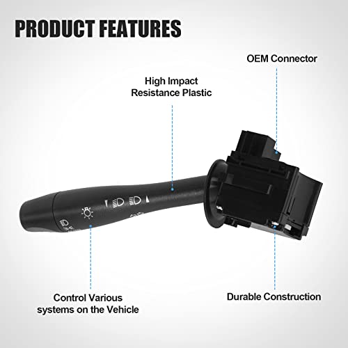 LCWRGS Turn Signal Switch Compatible with 2004-2012 Chevy Malibu, 2005-2011 Pontiac G6, 2007-2009 Saturn Aura, Headlight Dimmer Switch Blinker Lever, 20940369, D6253E, SW8004 - Image 4