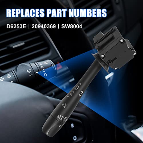 LCWRGS Turn Signal Switch Compatible with 2004-2012 Chevy Malibu, 2005-2011 Pontiac G6, 2007-2009 Saturn Aura, Headlight Dimmer Switch Blinker Lever, 20940369, D6253E, SW8004 - Image 3