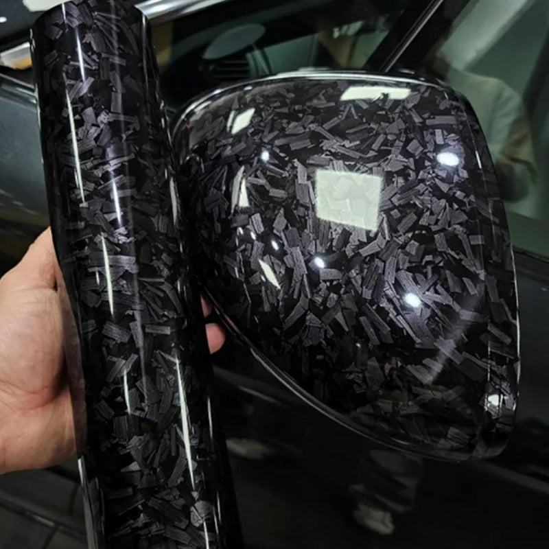 Arespark Gloss Forged Carbon Fiber Vinyl Wrap, Car Vinyl Wrap Decal Sticker Film Sheet with Air Release, Contain Installation Tool for Car Auto Morotcycle (1ft x5ft, Black) - Image 2