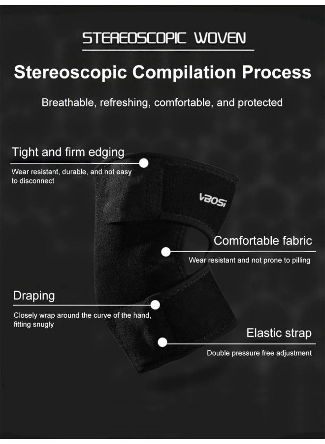 رئيس Elbow Support Brace, 3D Ergonomic Compression Sleeve with Adjustable Pressure Strap & Breathable Weaving for Joint Pain Relief in Basketball, Gym, Tennis & Cycling (Black) - Image 5