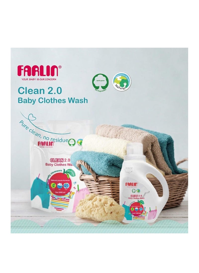 FARLIN Clean 2.0 Baby Laundry Detergent with Natural, Eco-Friendly Plants - 1000ml  - Image 3