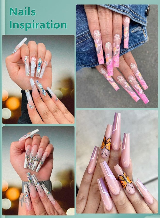 LIONVISON 480PCS Extra Long Coffin Nail Tips, 2 Packs Half Cover Natural and Clear Nail Tips for Acrylic Nails Professional, 12 Sizes Artificial XXL Long False Ballerina Nail Tips for Nail Art Salons Home DIY - Image 2
