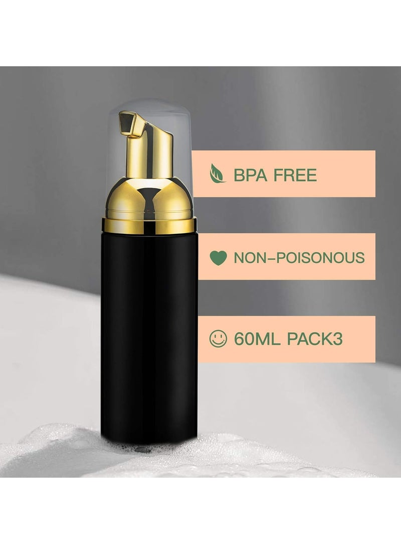 Oasisgalore - 3Pcs 2 OZ Travel Soap Foam Pump Bottles Empty Travel Foaming Shampoo Dispenser for Cleaning Makeup - Image 1