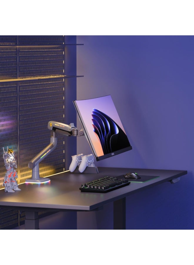 NB NORTH BAYOU Heavy Duty Gaming Monitor Arm for 32-60 Inch Screens – Load up to 20kg – Multi-Angle Adjustable with RGB Lighting – VESA 75/100 – Premium Aluminum - Image 4