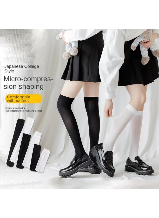 Bluejw Calf Socks Women Summer Stockings Velvet Slim Black Jk Pressure Socks Black And White Solid Color Knee Socks Manufacturers  - Image 2