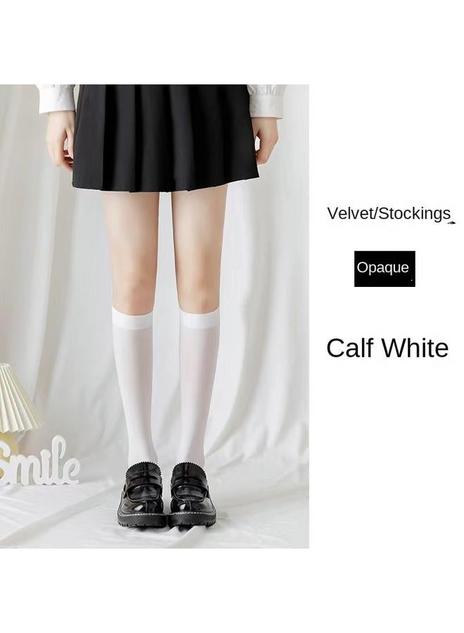 Bluejw Calf Socks Women Summer Stockings Velvet Slim Black Jk Pressure Socks Black And White Solid Color Knee Socks Manufacturers  - Image 4
