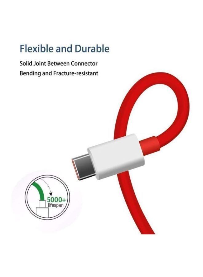 shAyzee Official Dash Charge Type-C Cable For OnePlus Red - Image 2