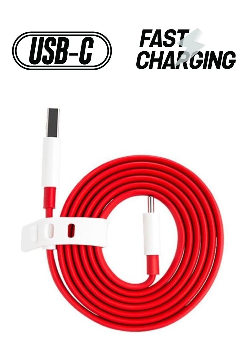 shAyzee Official Dash Charge Type-C Cable For OnePlus Red - Image 1
