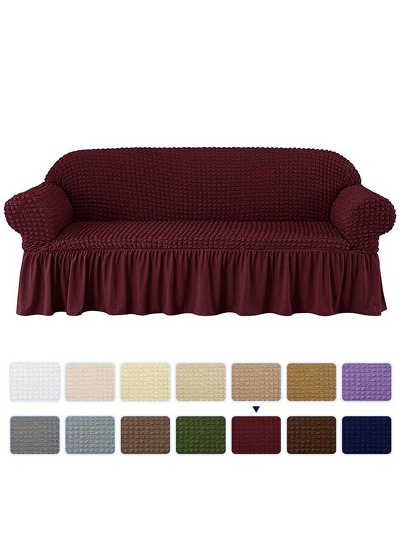 Arabest - sofa cover 3 seater Super Stretchable Wrinkle-free Full Coverage Couch Slipcover Exquisitely Detailed Slip Flexible Resistant Jacquard Sofa Cover Red 140-280cm - Image 1