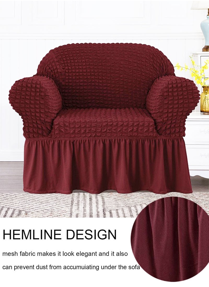 Arabest - sofa cover 3 seater Super Stretchable Wrinkle-free Full Coverage Couch Slipcover Exquisitely Detailed Slip Flexible Resistant Jacquard Sofa Cover Red 140-280cm - Image 1