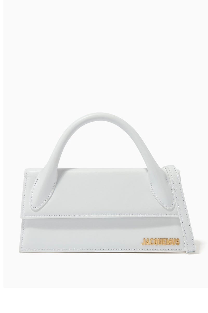 JACQUEMUS Le Chiquito Long Handbag Tote Bag Leather Flap Long With Crossbody Strap - Image 1