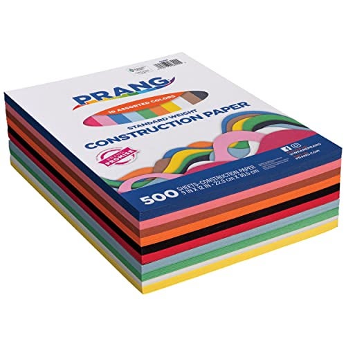 Pacon ورق بناء برانغ (سابقًا آرت ستريت)، 10 ألوان متنوعة، وزن قياسي، 9" × 12"، 500 ورقة - Image 3