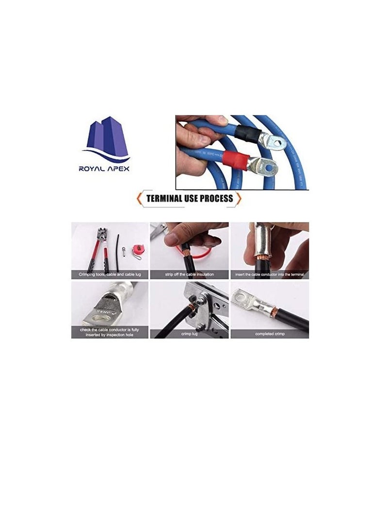 Copper Cable Lugs 10Pcs Set-Wire Terminals, Connector Cable lugs Ring Battery SC Terminals, for Marine, Solar, Automotive, Electric, Home Applications etc (Hole Soize 6mm, Cable Size 6mm) - Image 1