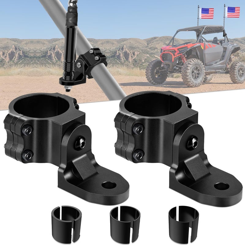 Nilight UTV Flag Antenna Mount Whip Light Mounting Bracket Black Adjustable Heavy Duty for 1.5 to 1.75inch 1.75 to 2inch for Polaris RZR Ranger Can Am Maverick X3 Talon, 2 Years Warranty - Image 1