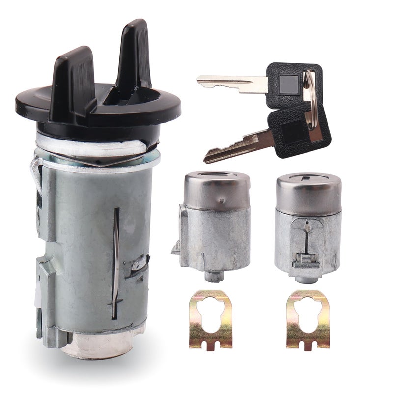 Ignition Switch Lock Cylinder Door Lock Cylinder Set Compatible with Chevy GMC C1500C2500C3500 K1500K2500K3500 Full Size Pickup 19881994 Replace 924791 12300443 D1414B 701400 LC1430 LC1428