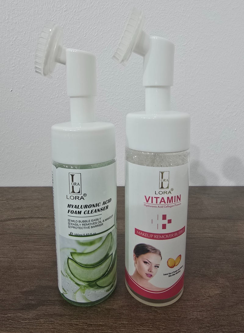 Lora Makeup Remover Set (Vitamin - Hyaluronic Acid) 160ml - Image 1