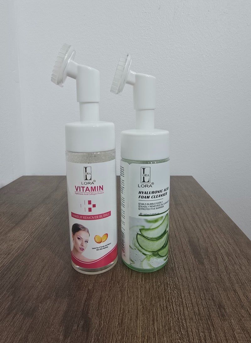 Lora Makeup Remover Set (Vitamin - Hyaluronic Acid) 160ml - Image 2