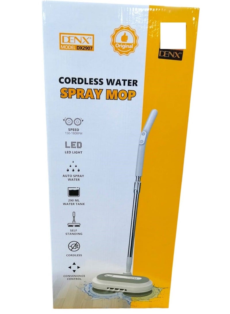 Denx Cordless Electric Floor Mop with Water Spray and LED Headlights. Up to 40 minutes of working time. 30W power. 2000mAh battery. 290ml water tank. Self-propelled floor cleaner with adjustable nozzle. - Image 4
