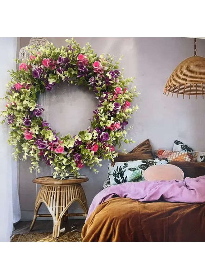 Classic Multi Color Artificial Floral Wreath For Door Wall Garden Decor - Image 5