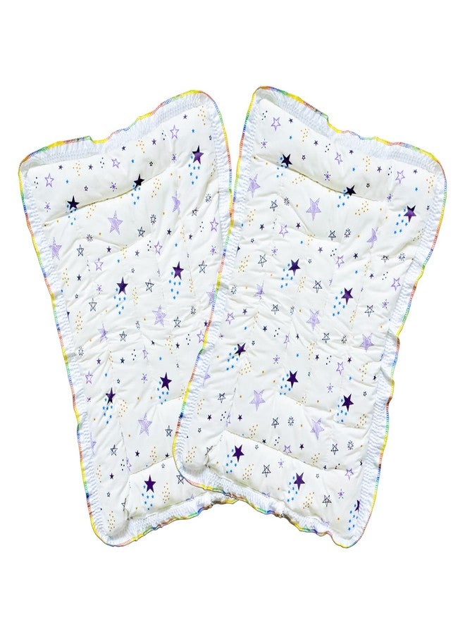 RUDRA CREATION Cotton Baby Cradle Bed with Star Pattern, 0-6 Months, Multicolour, Pack of 2 - Image 1