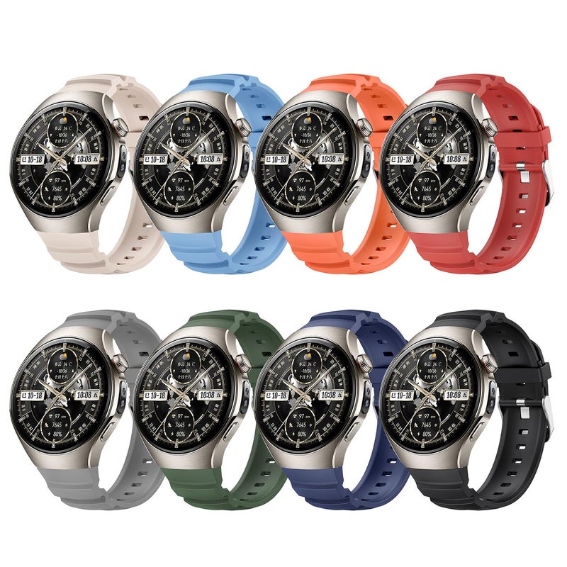 erorex For Huawei Watch 5 46Mm Metal Pin Buckle Silicone Watch Band(Raw Blue) - Image 3